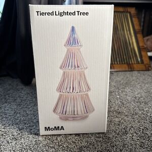 MoMA Translucent Lighted Glass Tree 9" New Museum Of Modern Art